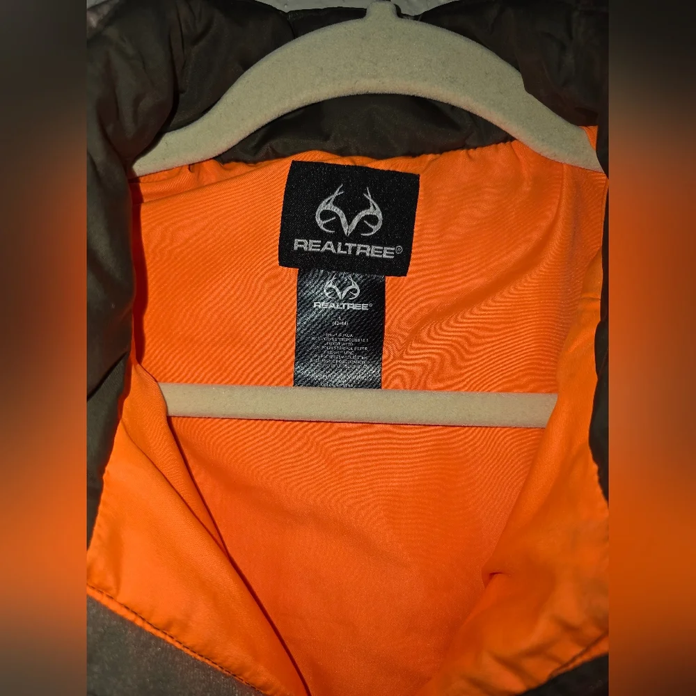 Mens Realtree Camouflage Jacket with Orange Accents - Picture 2 of 5